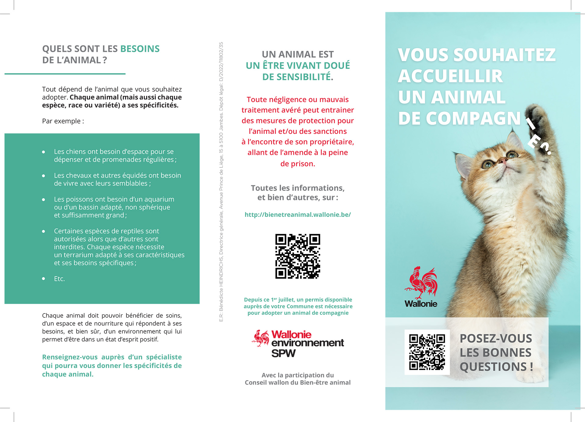 Quels sont les besoins de l'animal ? Quels sont les besoins de l'animal ?